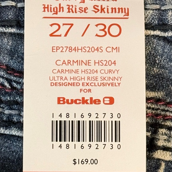 Rock Revival Collector’s Edition #445/825 Carmine Ultra High Rise Skinny Jeans - Picture 4 of 16